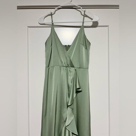 Lulus Green Deep V Ruffle Maxi Dress - Picture 7 of 11